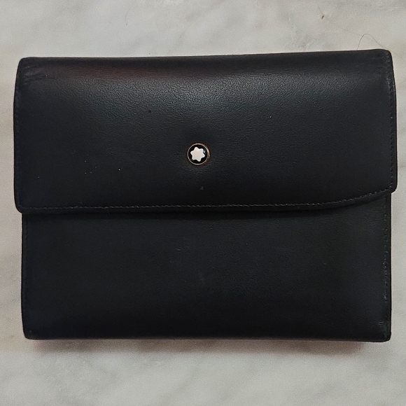 Like New Unisex Montblanc Oversized French Leather Wallet w Coinpurse, Box & Bag - Picture 2 of 5